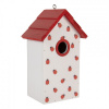 Clayre & Eef Bielo-červená drevená vtáčia búdka s lienkami Birdhouse - 15*10*22 cm - Clayre & Eef