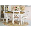Rustikálny jedálenský stôl WHITE HOME MES01 Barevné provedení: Bílá patina K03 - bezbarvý vosk K09, Rozměr stolu: 120 x 80 cm, Provedení: varianta B