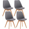 Design-Shop Linares látka drevené nohy natura Sivá 4 ks