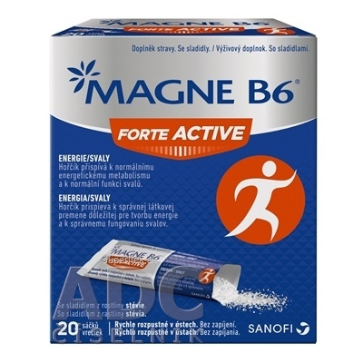 MAGNE B6 FORTE ACTIVE prášok vo vrecúškach 1x20 ks, 8595116522475