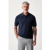 Tommy Hilfiger úpletové polo tričko pánske bavlnené MW0MW43246 tmavomodrá S