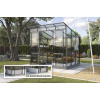 Skleník Vitavia Playa 5900 kombinácia skla a polykarbonátu 258x229,4 cm čierny vr. základového rámu