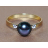 Zlatý prsteň 14K s čiernou sladkovodnou perlou BC027YBR-B