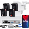 SET NA MONITOROVANIE DOMU 6Mpx IP POE 4 VONKAJŠIE KAMERY DETEKCIA DAHUA