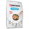 Ontario krmivo pre mačky na srsť a pokožku Cat Hair & Skin Vyrábané vo variantoch: 6,5 kg DARČEK k 6,5kg - drážditko pre mačky s perím