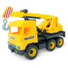 Wader Auto middle Truck jeřáb plast 40 cm žlutý v krabici