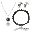 Elegantní pánská sada šperků přírodní kameny černý labradorit
