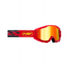 Okuliare 100% FMF POWERCORE Flame red so zrkadlovým sklom