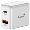 GENIUS GENIUS rychlonabíjecí set PD-20ACP, 20W, rychlé nabíjení, USB-C PD3.0, USB-A QC3.0, 1m kabel USB-C USB-C, bílá