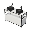 Kúpeľňová skrinka s dvojumývadlom Intedoor KRIOS 120 cm KR DESK 120D 1Z W A3416