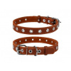 WAU DOG Obojok Collar kožený 50cm/20mm, hnedá
