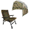 CARP EXPERT COMFORT CAMO KŘESLO S 250CM DEŠŤOVÝM PŘÍSTŘEŠKEM