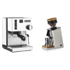 Rancilio Silvia E, biela + Eureka Mignon Single Dose, White & Oak