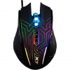 A4tech Myš X87 Oscar Neon, 2400DPI, optická, 8tl., 1 koliesko, drôtová USB, čierna, herná, Neónové podsvietenie