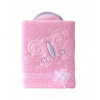 Obojstranná chlpáčková dečka s vyšívkou 75 x 90 cm, Motýlik, ružová Mamo Tato