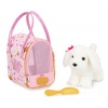 PUCCI PUPS Psík biely v taške Pink Crown Glam Bag