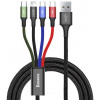 Baseus CA1T4-B01 Fast 4in1 Kábel Lightning, 2x USB-C, MicroUSB 3.5A 1.2m Black, 6953156278493