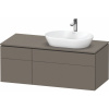 DURAVIT L-Cube závesná skrinka pod umývadlo na dosku (umývadlo vpravo), 4 zásuvky, 1220 x 550 x 482 mm, Flanel šedá matná, LC4874090900000