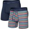 SAXX QUEST QUICK-DRY MESH BOXER BRIEF FLY 2PK harvest stripe/maritime - L