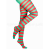 Pančuchy nepriehľadné - PRUHOVANÉ - červeno - zelené, dámske