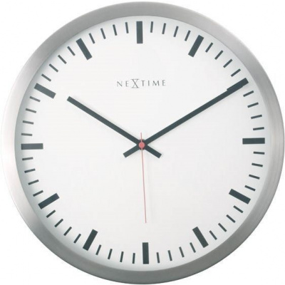 NEXTIME Dizajnové nástenné hodiny 2520 Nextime Stripe white 26cm