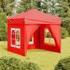zahrada-XL Skladací párty stan s bočnicami červený 2x2 m 93506