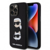 Karl Lagerfeld Liquid Silicone Karl and Choupette Heads iPhone 15 Pro Max čierne