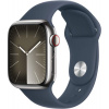 Apple Watch Series 9 GPS + Cellular 41 mm strieborná nerezová oceľ s modrým remienkom M/L (MRJ33QC/A) Smart hodinky + 0 % úrok pri splátkach na 6 mesiacov. Bez akontácie!