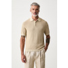 Tommy Hilfiger úpletové polo tričko pánske bavlnené MW0MW43246 béžová S