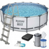 Bestway Steel Pro Max 457x122 cm okrúhly rám bazén sivý (Rámový záhradný bazén 457 x 122 cm 11 v 1 Bestway 56438)