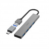 Hama USB hub, 4 porty, USB 3.2, 5 Gb/s, Ultra Slim, USB-C adaptér 200141