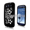 Silikónový obal Samsung Galaxy S III – Flora – čierna