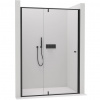 CERANO - Sprchové pivotové dvere Santini Ľ/P - 6 mm - čierna matná, transparentné sklo - 140x195 cm