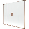 Mexen Velar L Duo, 2-krídlová posuvná vaňová zástena 180 x 150 cm, 8mm číre sklo, ružové zlato, 896-180-003-02-60