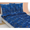 Bellatex Povlečení krepové Louka modrá tmavá rozměr 140x220, 70x90 cm