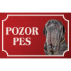 Neapolský mastin - Kovová tabuľka POZOR PES