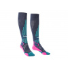 Bridgedale Wmns Ski Lightweight Merino Performance Over Calf dark denim/pink - L (7-8,5) / EU 41-43 / 25-27 cm