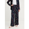 Nohavice Tommy Hilfiger dámske, tmavomodrá farba, široké, vysoký pás, WW0WW44542 36