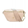 Malá béžová crossbody kabelka/ľadvinka GROSSO 28x16x10 (Malá béžová crossbody kabelka/ľadvinka GROSSO 28x16x10)