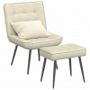 zahrada-XL Relaxačné kreslo so stoličkou Cream Velvet 4012335
