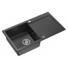 SAMONA Granitový zabudovateľný drez s odkvapom, 77x44cm, čierna, 30874504