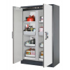 Protipožiarna skriňa typ Select, s deliacou stenou, vložné police a výsuvné vane, dvere biele