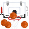 BASKETBALOVÁ TABUĽA S KOŠOM A ŠTÍTOM PRE DETI + OBRUČ, SADA 4 LOPTIČIEK