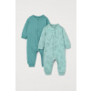 Dojčensky overal - H&M 92 tyrkysová raketa (H&M, 92 pyžamy s 2-pakovým posúvačom)