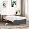 vidaXL Posteľný rám, sivý drevený masív 75x190 cm malé jednolôžko
