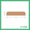 KODREFA Plochá krycia lišta 44 x 08 mm, smrek K4408 /2 m/ – cena za ks
