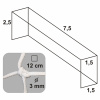 KV Řezáč Futbalová sieť 7,5x2,5x1,5x1,5/12/3mm bielo-modrá