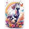 NORIMPEX Diamantové malování Běžící jednorožec 40x30cm