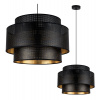 Light Home Závesné svietidlo Asti, 1x čierne PVC tienidlo, (fi 45cm), g