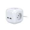 Predlžovací prívod - kocka, 4Z 230V+2x USB 2m PP145USB Solight